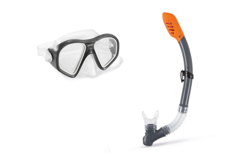 Darrahopens Home & Garden > Pool & Accessories > Pool Toys & Inflatables Intex Mask Snorkel Set Reef Rider Set Adult 55648