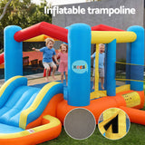 Darrahopens Home & Garden > Pool & Accessories > Pool Toys & Inflatables Keezi Inflatable Kids Pool Play Park Jumping Castle Volleyball Net with Blower Balls 4mx4.37m In Australia - Darrahopens