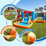 Darrahopens Home & Garden > Pool & Accessories > Pool Toys & Inflatables Keezi Inflatable Kids Pool Play Park Jumping Castle Volleyball Net with Blower Balls 4mx4.37m In Australia - Darrahopens