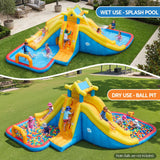 Darrahopens Home & Garden > Pool & Accessories > Pool Toys & Inflatables Keezi Inflatable Kids Pool Water Slide Splash Castle Football 622cmx542cm In Australia - Darrahopens