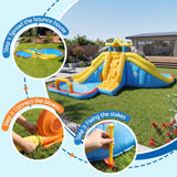 Darrahopens Home & Garden > Pool & Accessories > Pool Toys & Inflatables Keezi Inflatable Kids Pool Water Slide Splash Castle Football 622cmx542cm In Australia - Darrahopens