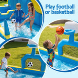 Darrahopens Home & Garden > Pool & Accessories > Pool Toys & Inflatables Keezi Inflatable Splash Kids Pool Water Slide Park with Blower 4m x 5.65m In Australia - Darrahopens