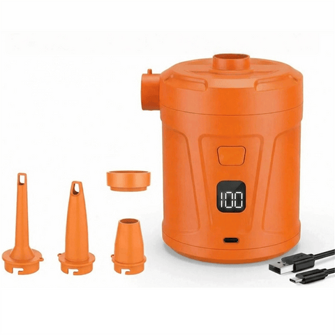 Darrahopens Home & Garden > Pool & Accessories > Pool Toys & Inflatables Outdoor Camping Digital Electric Air Pump, 5200mAh Built-in Battery, for Air Mattresses and Swim Rings - Orange
