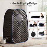Devanti Portable Steam Sauna Tent 1-Min PoP Up 1000W 2L Steamer Home SPA Timer In Australia - Darrahopens