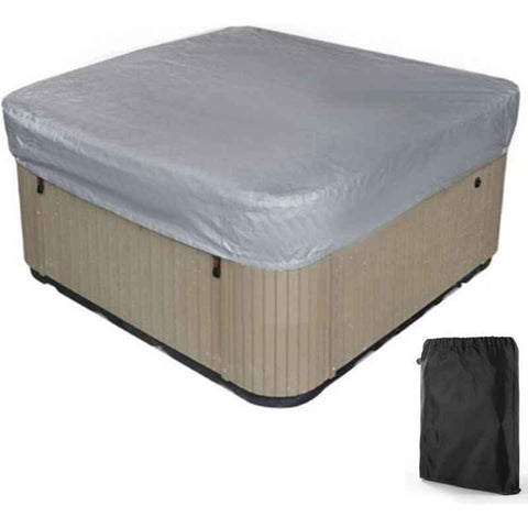 Darrahopens Home & Garden > Pool & Accessories > Spas & Accessories Spa Cover Square Hot Tub Cover Waterproof 190T Polyester Black Gray, 207 x 207 x 30 cm