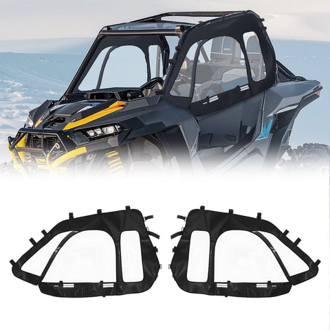 Darrahopens Home & Garden > Pool & Accessories > Spas & Accessories VEVOR Cab Enclosure Upper Doors, Compatible with Polaris RZR XP 1000/XP Turbo 2014-2023, Soft Upper Doors, Windproof Upgraded Zipper UTV Soft Side Window Kit, Work with Side Mirrors and Windshields