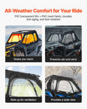 Darrahopens Home & Garden > Pool & Accessories > Spas & Accessories VEVOR Cab Enclosure Upper Doors, Compatible with Polaris RZR XP 1000/XP Turbo 2014-2023, Soft Upper Doors, Windproof Upgraded Zipper UTV Soft Side Window Kit, Work with Side Mirrors and Windshields