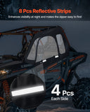 Darrahopens Home & Garden > Pool & Accessories > Spas & Accessories VEVOR Cab Enclosure Upper Doors, Compatible with Polaris RZR XP 1000/XP Turbo 2014-2023, Soft Upper Doors, Windproof Upgraded Zipper UTV Soft Side Window Kit, Work with Side Mirrors and Windshields