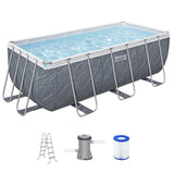 Darrahopens Home & Garden > Pool & Accessories > Swimming Pools Bestway Swimming Pool 412x201x122cm Steel Frame Pool Set w/Pump Ladder