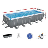 Darrahopens Home & Garden > Pool & Accessories > Swimming Pools Bestway Swimming Pool 640x274x132cm Steel Frame Above Ground Pools Filter Pump Ladder 19281L