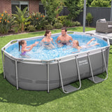 Darrahopens Home & Garden > Pool & Accessories > Swimming Pools Bestway Swimming Pools 305cm x 200cm x 84cm Steel Above Ground Backyard Pool Set