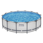 Darrahopens Home & Garden > Pool & Accessories > Swimming Pools Bestway Swimming Pools 427cm x 107cm Steel Above Ground Round Backyard Pool Set White In Australia - Darrahopens