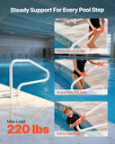 Darrahopens Home & Garden > Pool & Accessories > Swimming Pools VEVOR Pool Rail, 122 x 81.3 cm Pool Handrail, 100kg Load Capacity Heavy Duty Stainless Steel Swimming Handrail, Seamless Welding, Recessed or Base Mount, for Poolside, Water Parks, Spa Centers