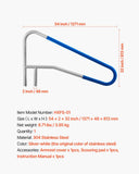 Darrahopens Home & Garden > Pool & Accessories > Swimming Pools VEVOR Pool Rail, 137.1 x 81.3 cm Pool Handrail, 100kg Load Capacity Heavy Duty 304 Stainless Steel Swimming Handrail, Detachable Nonslip Sleeve, Recessed or Base Mount, for Poolside, Water Parks