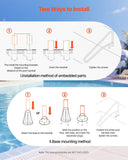 Darrahopens Home & Garden > Pool & Accessories > Swimming Pools VEVOR Pool Rail, 137.1 x 81.3 cm Pool Handrail, 100kg Load Capacity Heavy Duty 304 Stainless Steel Swimming Handrail, Detachable Nonslip Sleeve, Recessed or Base Mount, for Poolside, Water Parks
