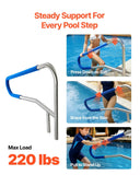 Darrahopens Home & Garden > Pool & Accessories > Swimming Pools VEVOR Pool Rail, 137.1 x 81.3 cm Pool Handrail, 100kg Load Capacity Heavy Duty 304 Stainless Steel Swimming Handrail, Detachable Nonslip Sleeve, Recessed or Base Mount, for Poolside, Water Parks