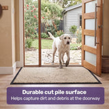 Darrahopens Home & Garden > Rugs > Door Mats EQUIPMED 60x85cm Non-Slip Indoor Rug Floor Mat Beige, Poly Fiber Cut Loop Pile, High Density Base, Anti-Trip Edging In Australia - Darrahopens