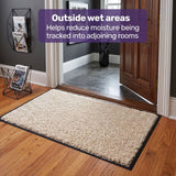 Darrahopens Home & Garden > Rugs > Door Mats EQUIPMED 60x85cm Non-Slip Indoor Rug Floor Mat Beige, Poly Fiber Cut Loop Pile, High Density Base, Anti-Trip Edging In Australia - Darrahopens