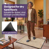 Darrahopens Home & Garden > Rugs > Door Mats EQUIPMED 60x85cm Non-Slip Indoor Rug Floor Mat Beige, Poly Fiber Cut Loop Pile, High Density Base, Anti-Trip Edging In Australia - Darrahopens