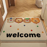 Darrahopens Home & Garden > Rugs > Door Mats Healing Bear Set of 2 Cartoon PVC Coil Entrance Mats - Non-Slip Dirt Trapping Door Mats (50x80cm)
