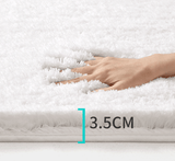 Darrahopens Home & Garden > Rugs > Door Mats Khaki 60*90cm Luxury 3.5cm Shag Bath Mat | Silver Ion Antibacterial Technology | Quick Dry Non-Slip TPR Bathroom Rug
