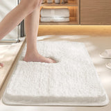 Darrahopens Home & Garden > Rugs > Door Mats White 60*90cm Luxury 3.5cm Shag Bath Mat | Silver Ion Antibacterial Technology | Quick Dry Non-Slip TPR Bathroom Rug