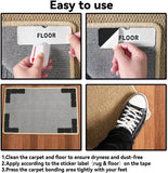 Darrahopens Home & Garden > Rugs > Floor Rugs 24PCS Reusable Carpet Grippers, Washable Non-Slip Rug Tape for Hardwood Floors, Strong Adhesive Rug Corners Fixer, No Residue Rug Pads for Area Rugs (Black)