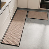Darrahopens Home & Garden > Rugs > Floor Rugs Absorbent & Dirt-Resistant Woven Kitchen Mat - Non-Slip Runner Rug for Home(Interlocking Black)
