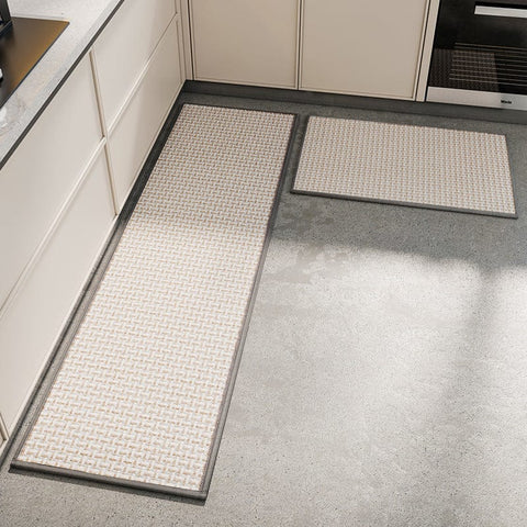 Darrahopens Home & Garden > Rugs > Floor Rugs Absorbent & Dirt-Resistant Woven Kitchen Mat - Non-Slip Runner Rug for Home(Interlocking Gray)