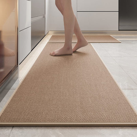 Darrahopens Home & Garden > Rugs > Floor Rugs Absorbent & Dirt-Resistant Woven Kitchen Mat - Non-Slip Runner Rug for Home(Style Woven Brown)