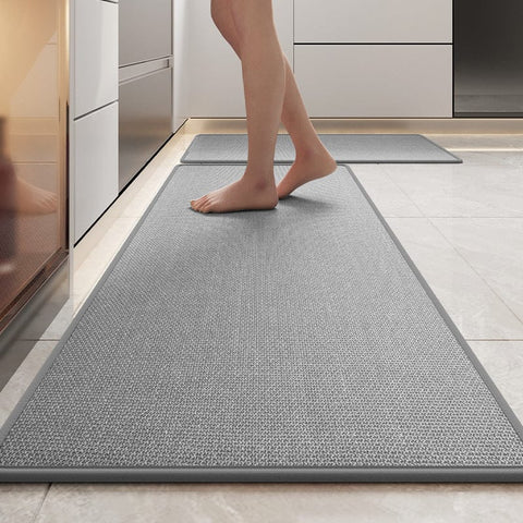 Darrahopens Home & Garden > Rugs > Floor Rugs Absorbent & Dirt-Resistant Woven Kitchen Mat - Non-Slip Runner Rug for Home(Style Woven Gray)