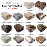 Darrahopens Home & Garden > Rugs > Floor Rugs Dale Animal Faux Fur Throw Rug 127 x 152 cm Dall Sheep