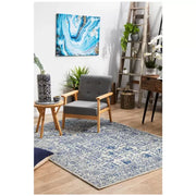 Darrahopens Home & Garden > Rugs > Floor Rugs Evoke 256 Blue Indoor Rug 400x300cm - Soft Heat-Set Polypropylene In Australia - Darrahopens