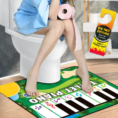 Darrahopens Home & Garden > Rugs > Floor Rugs Green Electronic Toilet Piano Mat - Musical Potty Keyboard with Golf Theme - Funny Novelty Gag Gift for Kids & Adults - Waterproof & Non-Slip - Fits Standard Toilets