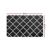 Darrahopens Home & Garden > Rugs > Floor Rugs Non-Slip PVC Kitchen Floor Mat 45 x 75 cm, Waterproof Rug, Black Moroccan Trellis