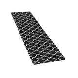 Darrahopens Home & Garden > Rugs > Floor Rugs Non-Slip PVC Kitchen Floor Runner 45 x 180 cm, Waterproof Rug, Black Moroccan Trellis
