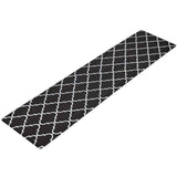 Darrahopens Home & Garden > Rugs > Floor Rugs Non-Slip PVC Kitchen Floor Runner 45 x 180 cm, Waterproof Rug, Black Moroccan Trellis