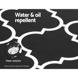 Darrahopens Home & Garden > Rugs > Floor Rugs Non-Slip PVC Kitchen Floor Runner 45 x 180 cm, Waterproof Rug, Black Moroccan Trellis