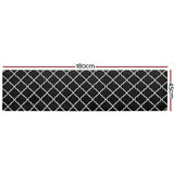 Darrahopens Home & Garden > Rugs > Floor Rugs Non-Slip PVC Kitchen Floor Runner 45 x 180 cm, Waterproof Rug, Black Moroccan Trellis