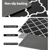 Darrahopens Home & Garden > Rugs > Floor Rugs Non-Slip PVC Kitchen Floor Runner 45 x 180 cm, Waterproof Rug, Black Moroccan Trellis