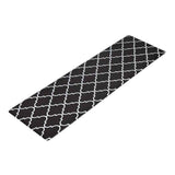 Darrahopens Home & Garden > Rugs > Floor Rugs Non-Slip PVC Kitchen Floor Runner 50 x 160 cm, Waterproof Rug, Black Moroccan Trellis