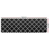 Darrahopens Home & Garden > Rugs > Floor Rugs Non-Slip PVC Kitchen Floor Runner 50 x 160 cm, Waterproof Rug, Black Moroccan Trellis
