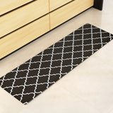 Darrahopens Home & Garden > Rugs > Floor Rugs Non-Slip PVC Kitchen Floor Runner 50 x 160 cm, Waterproof Rug, Black Moroccan Trellis
