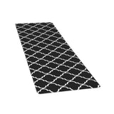 Darrahopens Home & Garden > Rugs > Floor Rugs Non-Slip PVC Kitchen Floor Runner 50 x 160 cm, Waterproof Rug, Black Moroccan Trellis