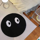 Darrahopens Home & Garden > Rugs > Floor Rugs Round Rug Cute Black Face Rug Soft Flocking Carpet Skid Resistant Rug for Bedroom Bathroom Living Room 80x80cm / 31.5x31.5in In Australia - Darrahopens