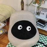 Darrahopens Home & Garden > Rugs > Floor Rugs Round Rug Cute Black Face Rug Soft Flocking Carpet Skid Resistant Rug for Bedroom Bathroom Living Room 80x80cm / 31.5x31.5in In Australia - Darrahopens