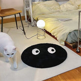 Darrahopens Home & Garden > Rugs > Floor Rugs Round Rug Cute Black Face Rug Soft Flocking Carpet Skid Resistant Rug for Bedroom Bathroom Living Room 80x80cm / 31.5x31.5in In Australia - Darrahopens
