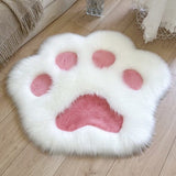 Darrahopens Home & Garden > Rugs > Floor Rugs Rug - Cute non-slip rug in the shape of an animal paw - Soft white and pink rug, suitable for the bedroom and living room.