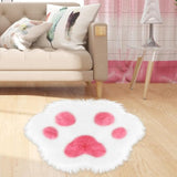 Darrahopens Home & Garden > Rugs > Floor Rugs Rug - Cute non-slip rug in the shape of an animal paw - Soft white and pink rug, suitable for the bedroom and living room.