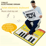 Darrahopens Home & Garden > Rugs > Floor Rugs Yellow Electronic Toilet Piano Mat - Funny Musical Floor Keyboard for Bathroom Entertainment - Novelty Gag Gift & Potty Training Toy - Waterproof & Non-Slip - Fits Standard Toilets